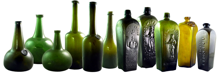 Museum Quality Antique Glass Bottles For Sale or Rent - Overview