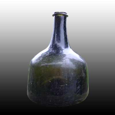 English free blown mallet shaped wine