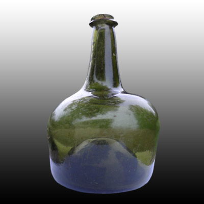 English free blown mallet shaped wine